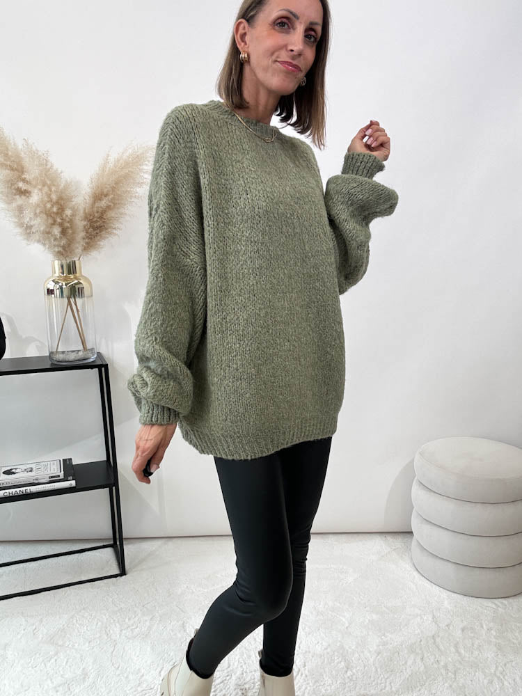 "Softi" kuscheliger Pulli - matcha