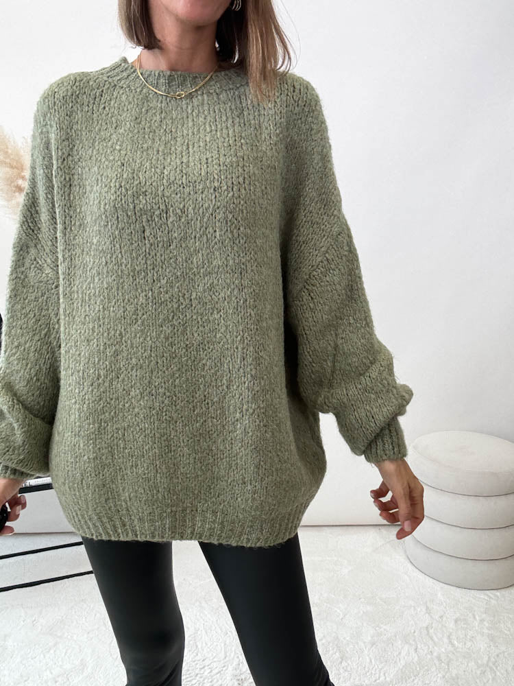 "Softi" kuscheliger Pulli - matcha