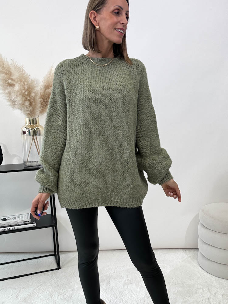 "Softi" kuscheliger Pulli - matcha