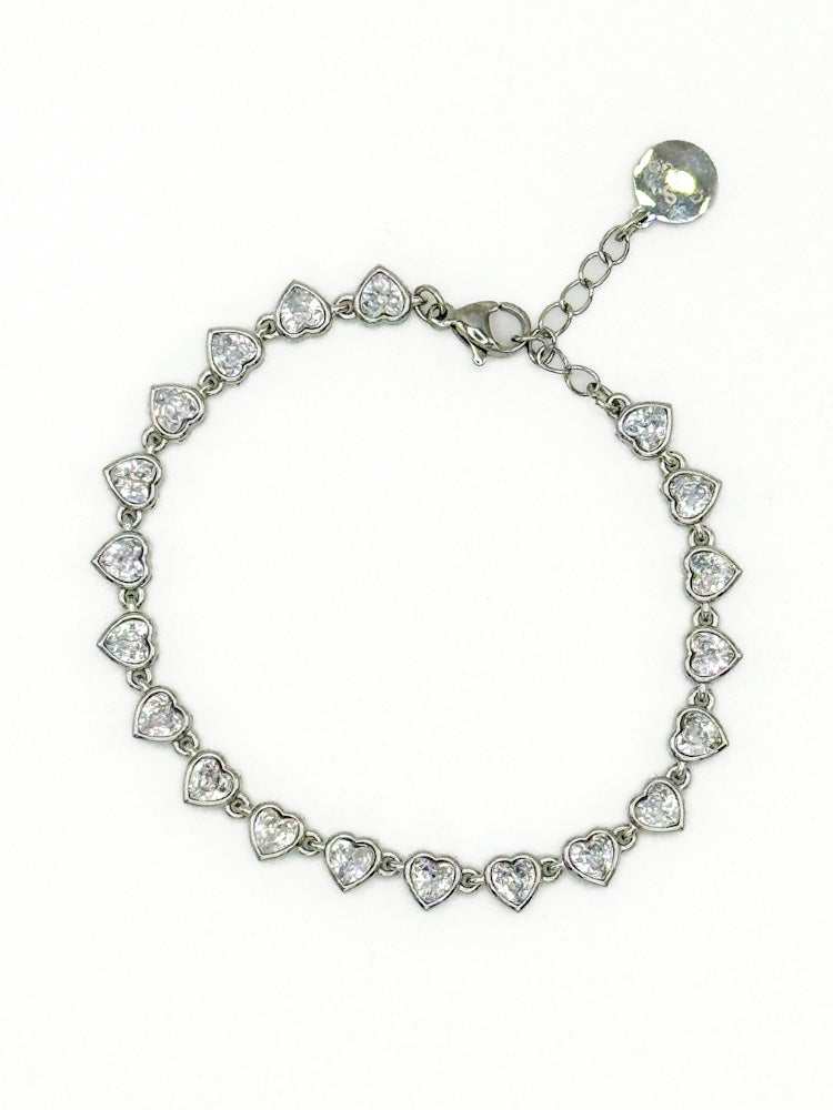 "Timeless Love" wunderschönes Herzarmband - silber