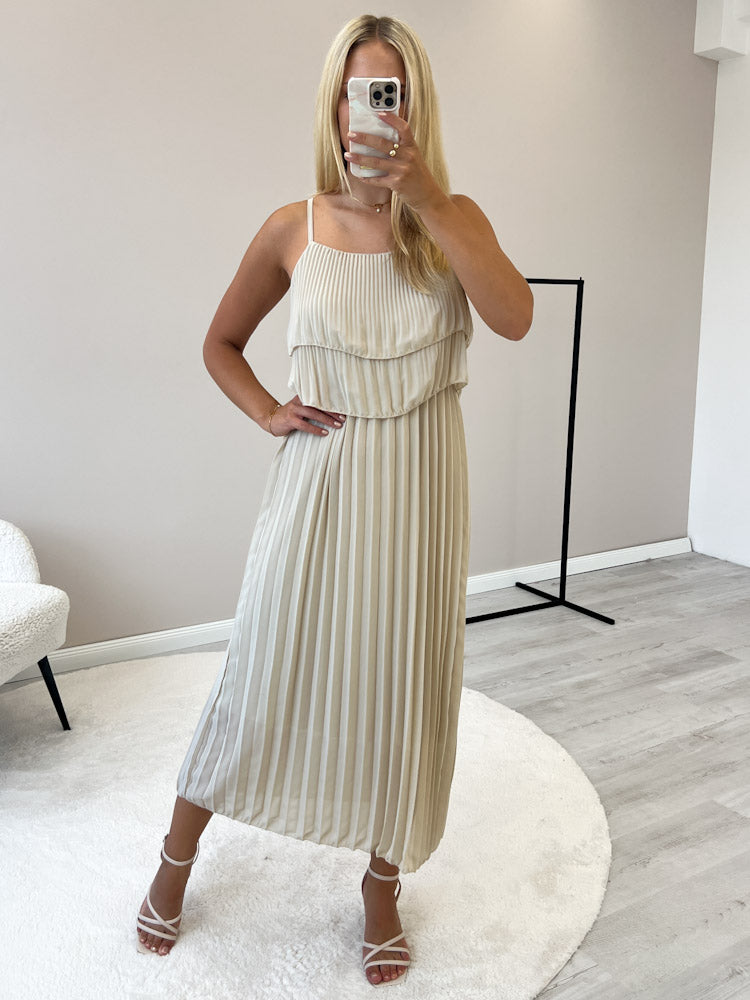 "Milano 2.0" Plissee Kleid - beige