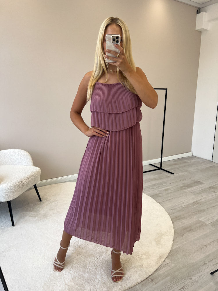 "Milano 2.0" Plissee Kleid - beere