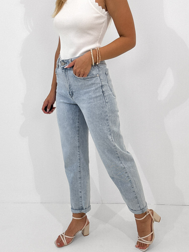 "Mom Blue 2.0" Old Mom Fit Jeans - blue