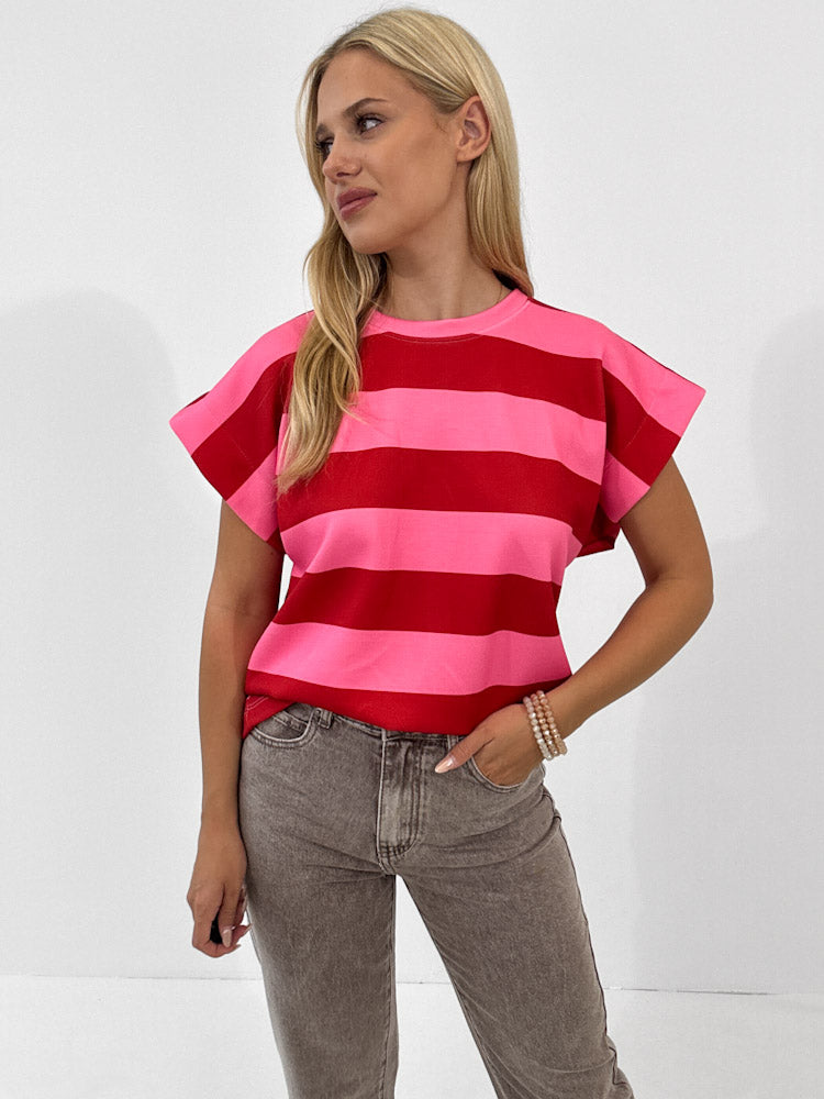 "Summer Line" Shirt Viscose - rosa/rot