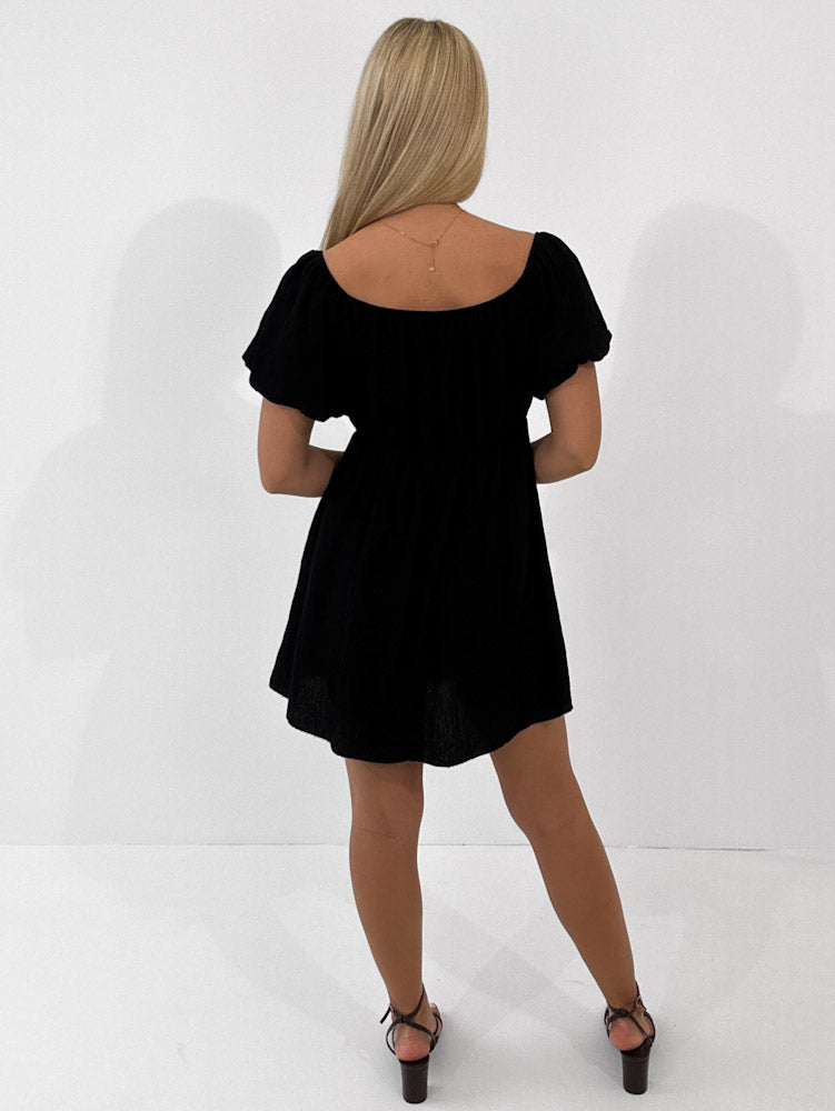 "Caro" Tunikakleid aus Viscose - schwarz