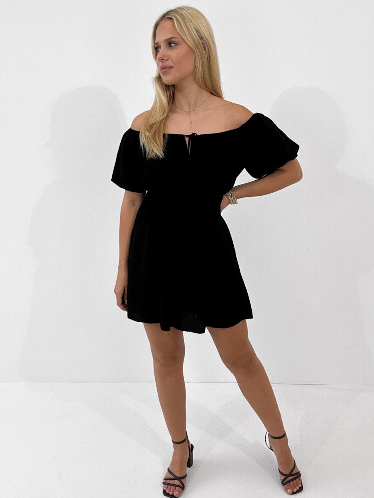 "Caro" Tunikakleid aus Viscose - schwarz