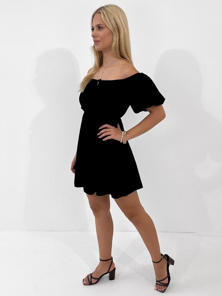 "Caro" Tunikakleid aus Viscose - schwarz