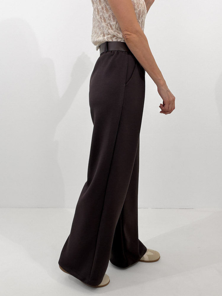 "Pari" elastische Hose aus Viskose  - choco braun