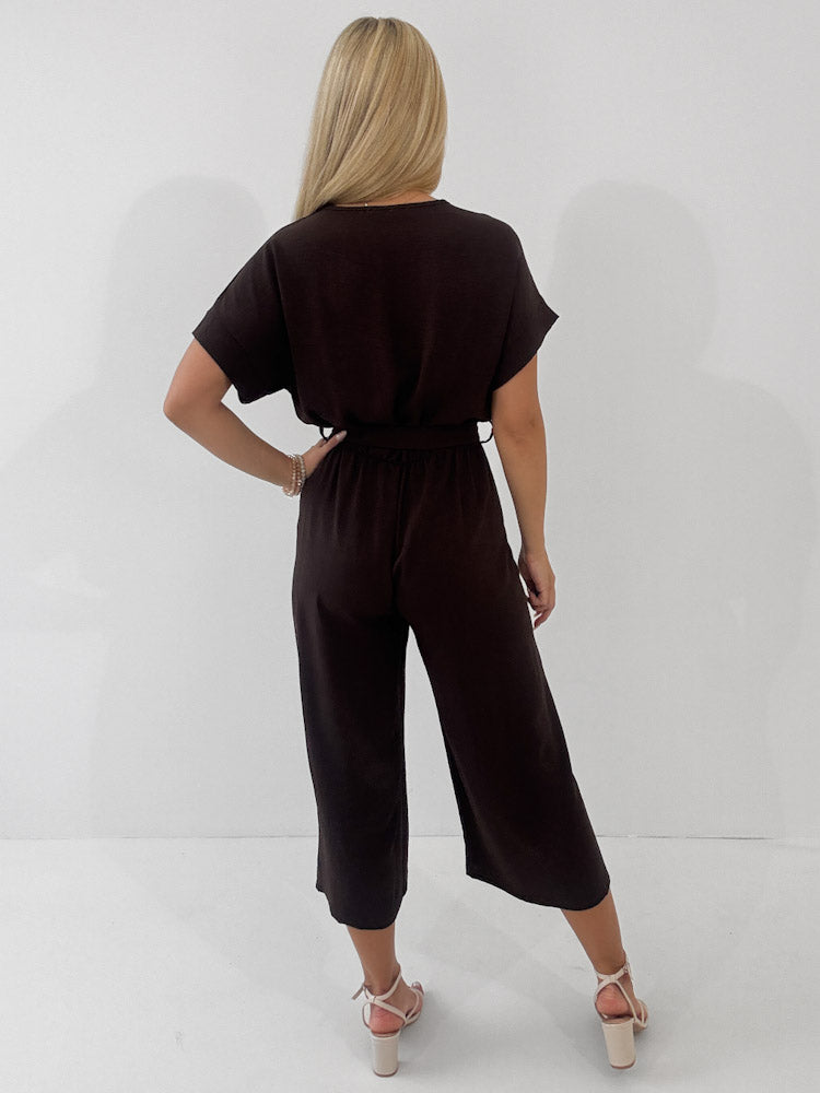 "Sunshine" stylischer Jumpsuit - choco braun