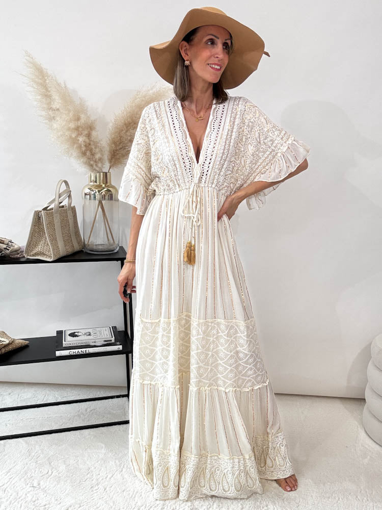 "Boho Dream" Maxikleid - creme