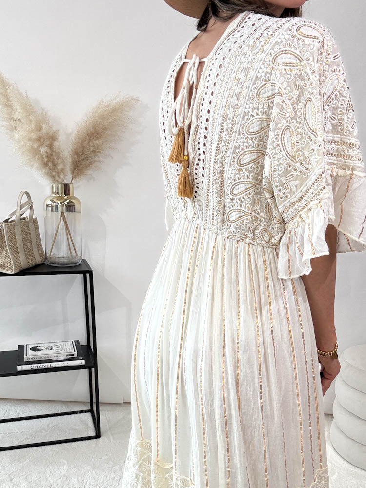 "Boho Dream" Maxikleid - creme