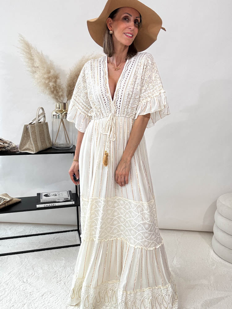 "Boho Dream" Maxikleid - creme