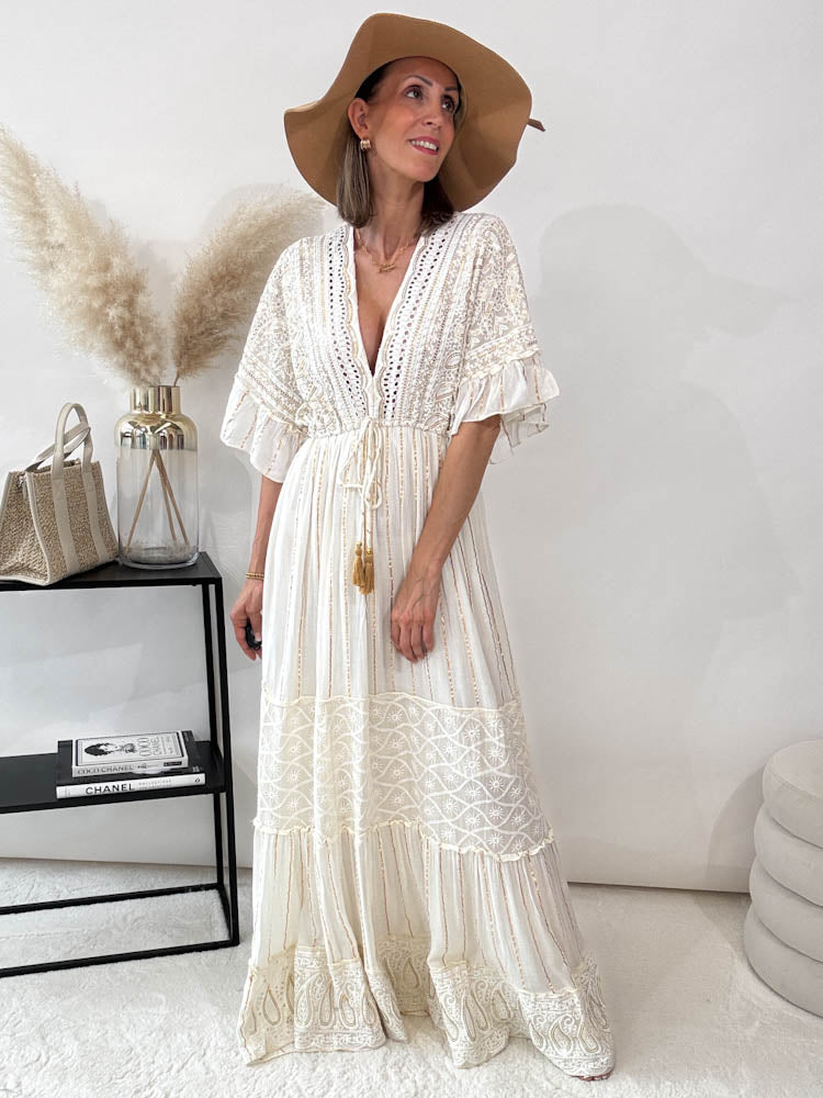 "Boho Dream" Maxikleid - creme