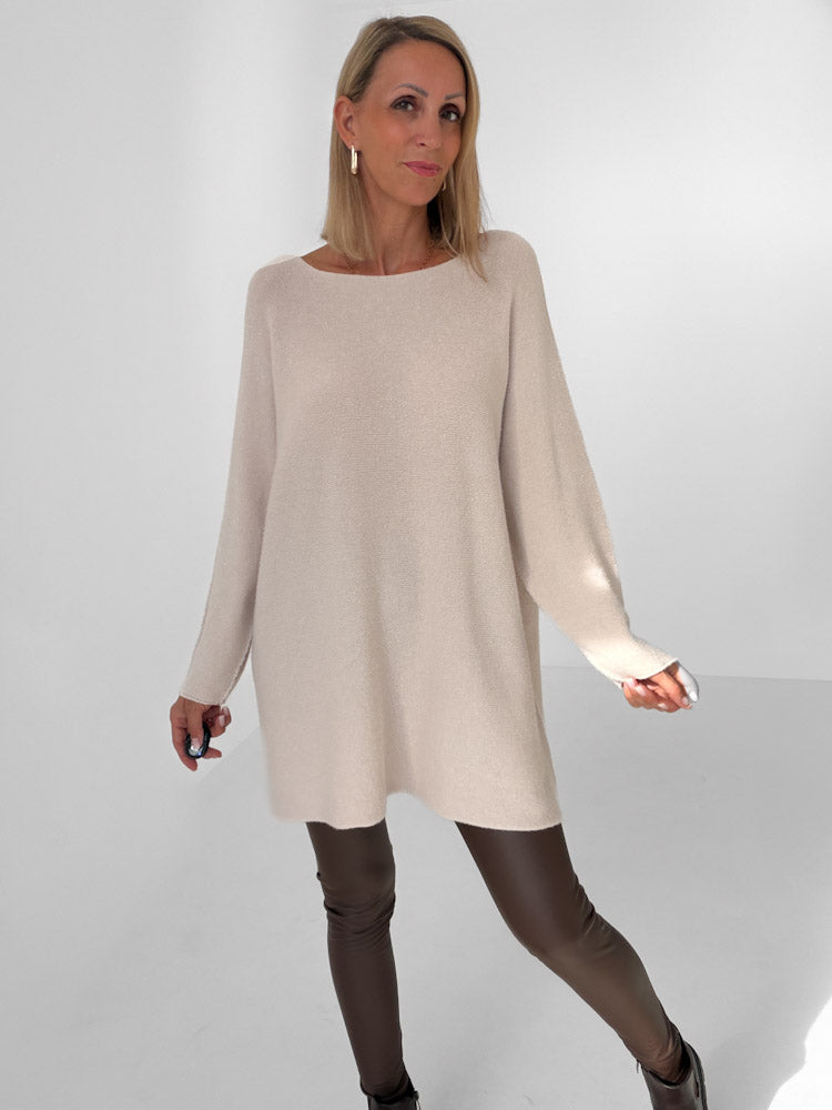 "Vicenza Long" weicher Pullover mit Viscose - beige