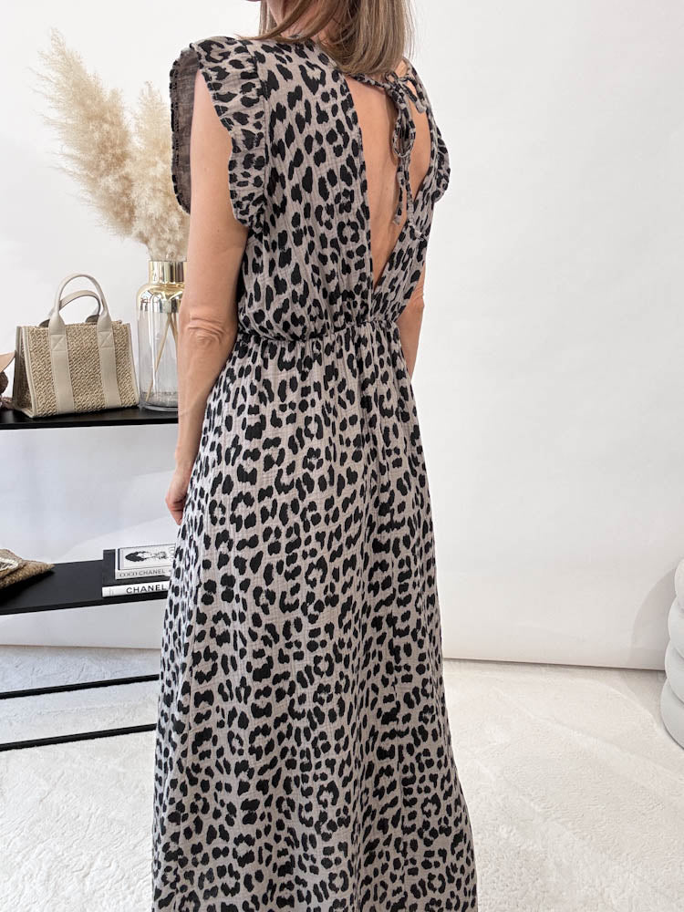 ,,Pianosa"- Leo Maxikleid aus Musselin - grau