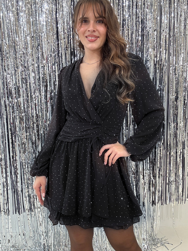 "Soft Sparkle Dress" Kleid mit Glitzer - schwarz