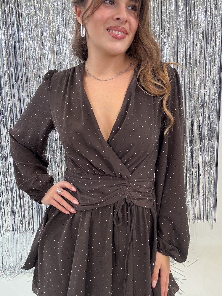 "Soft Sparkle Dress" Kleid mit Glitzer - choco braun