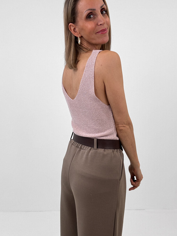 "Amy" weiches Glitzertop aus Viscose - rosa
