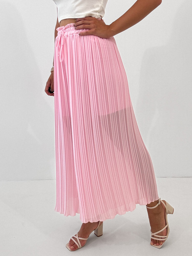 Plissee Culotte Hose - puderrosa