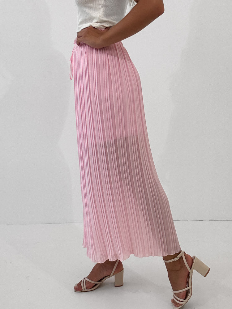 Plissee Culotte Hose - puderrosa