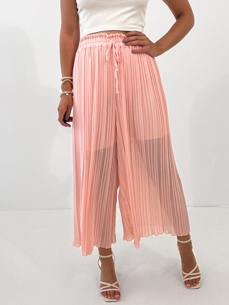 Plissee Culotte Hose - light peach