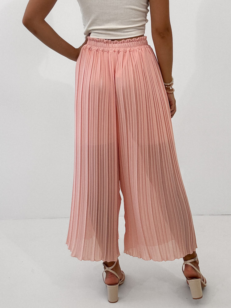 Plissee Culotte Hose - light peach