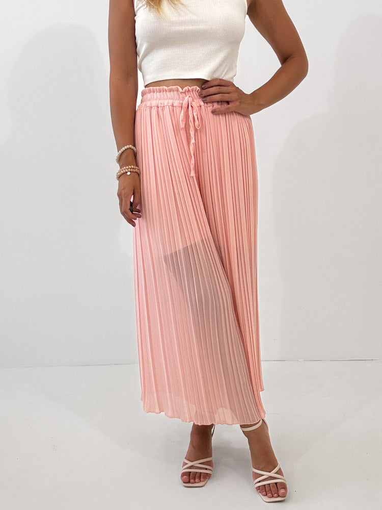 Plissee Culotte Hose - light peach