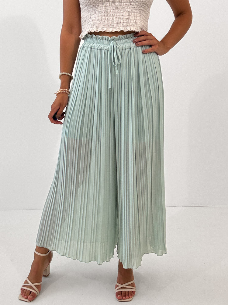 Plissee Culotte Hose - Eisminze