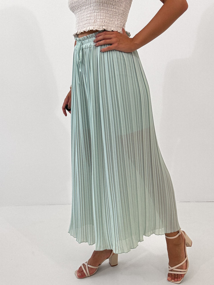 Plissee Culotte Hose - Eisminze