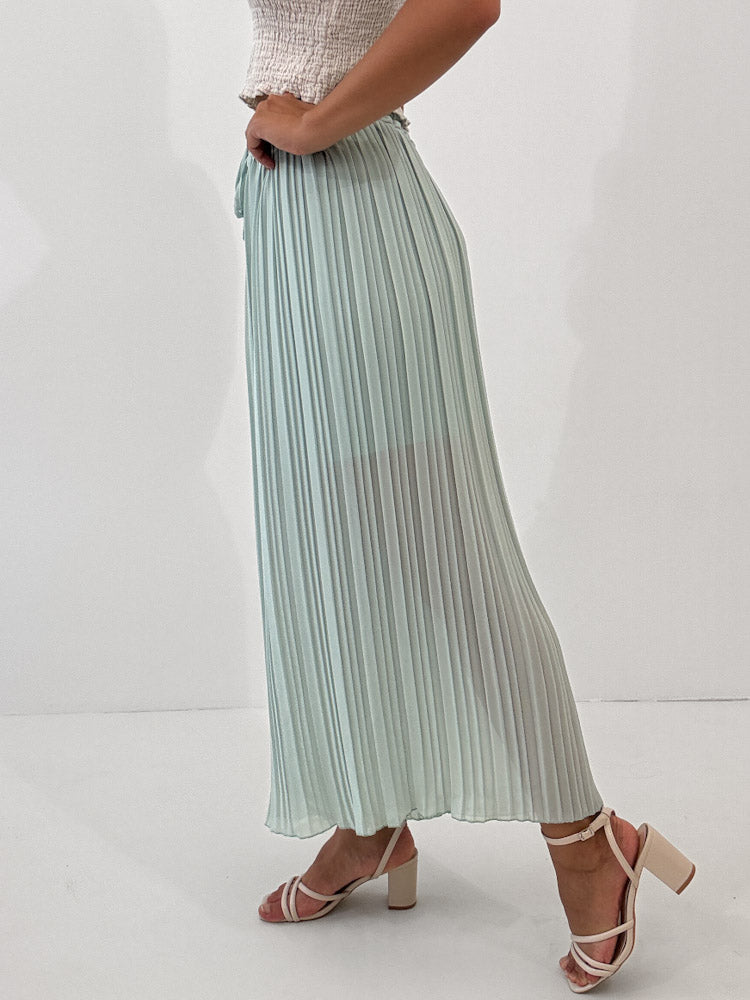Plissee Culotte Hose - Eisminze