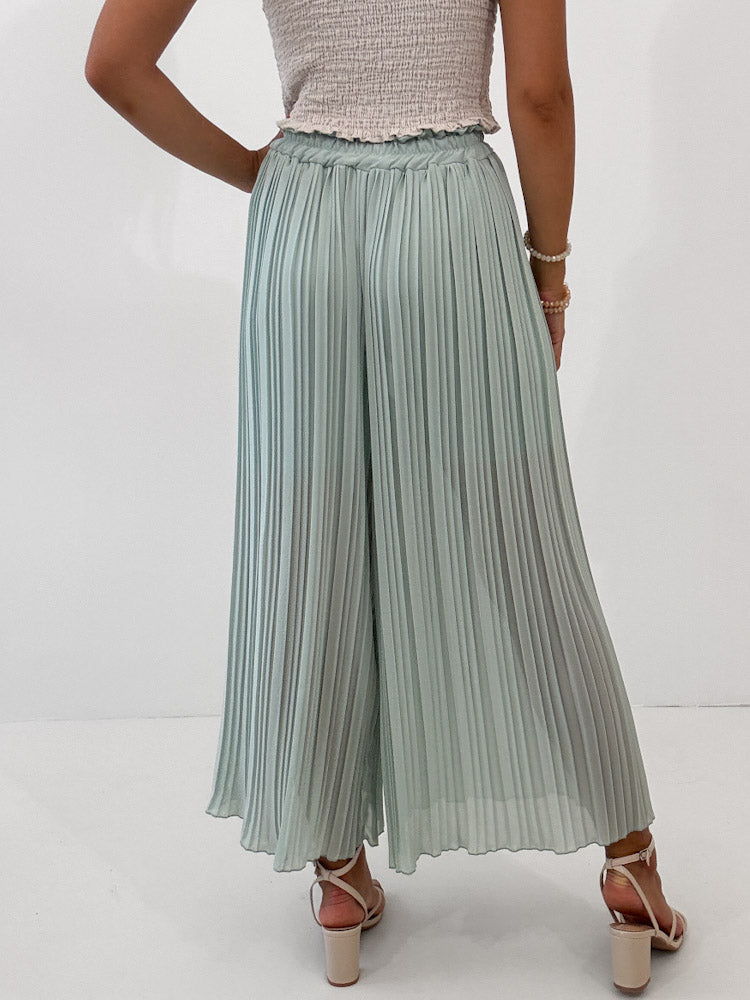 Plissee Culotte Hose - Eisminze