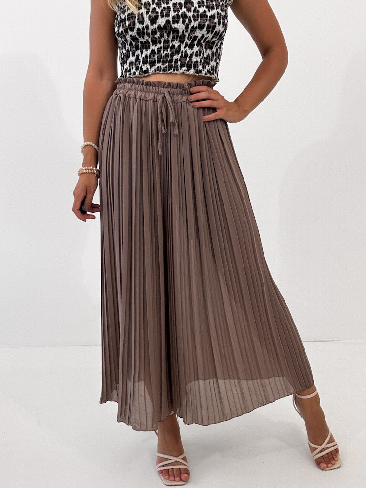 Plissee Culotte Hose - mocca
