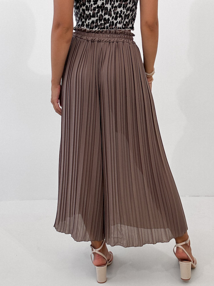 Plissee Culotte Hose - mocca