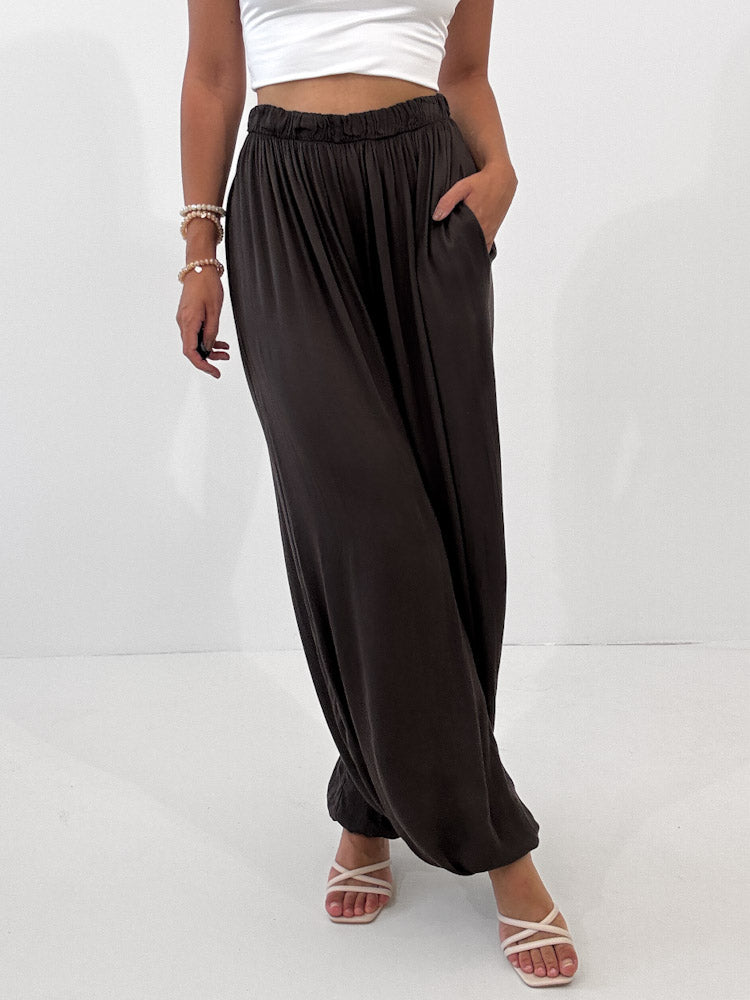 "Parga" weiche Pumphose aus Viscose - choco braun