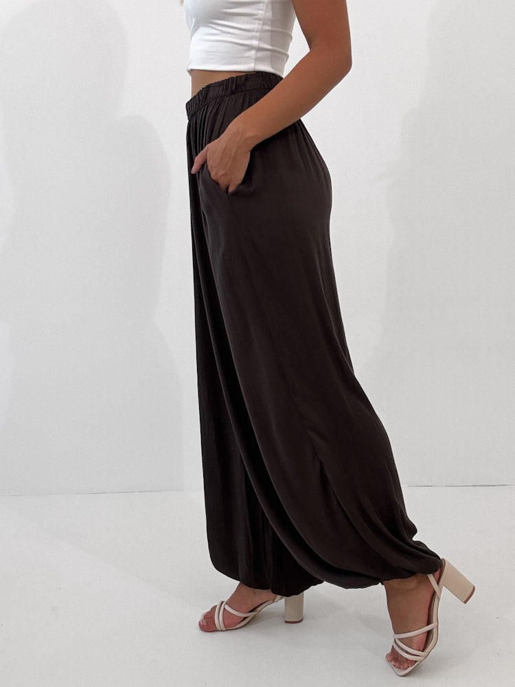 "Parga" weiche Pumphose aus Viscose - choco braun
