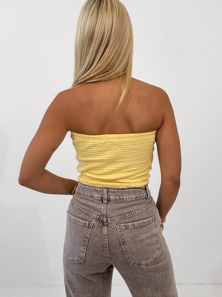 "Nizza" Tube Top aus Baumwollle - gelb