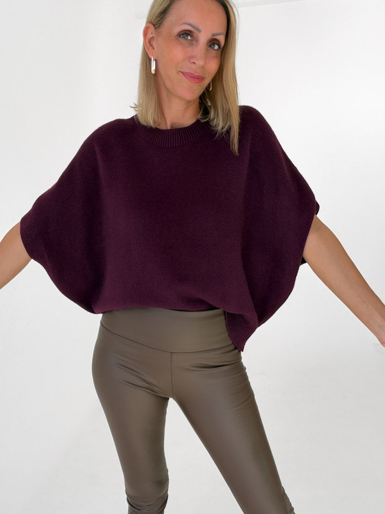 "Vicenza Vest" weicher Pullunder mit Viscose - plum