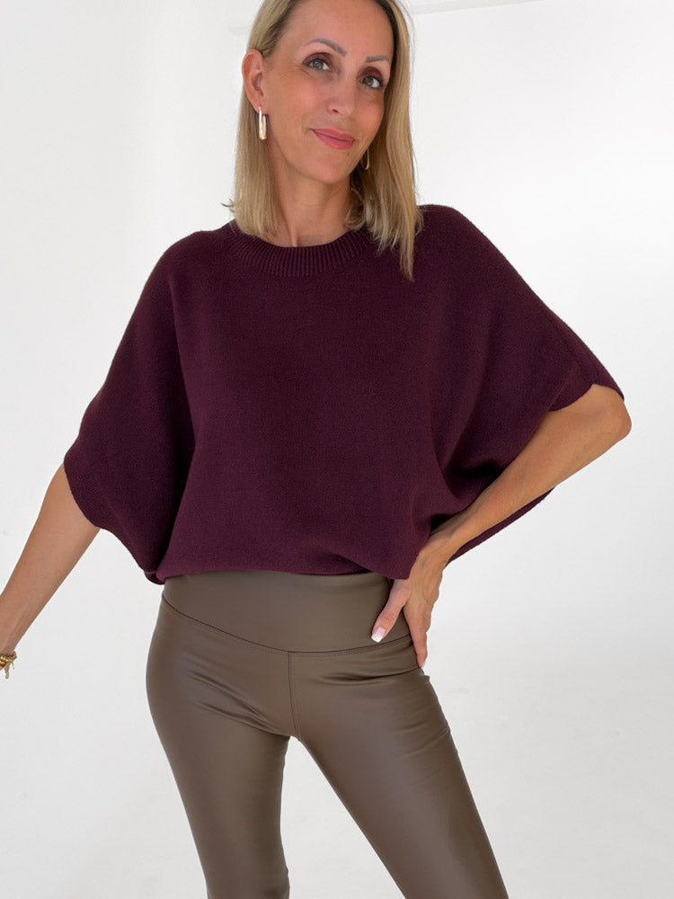"Vicenza Vest" weicher Pullunder mit Viscose - plum