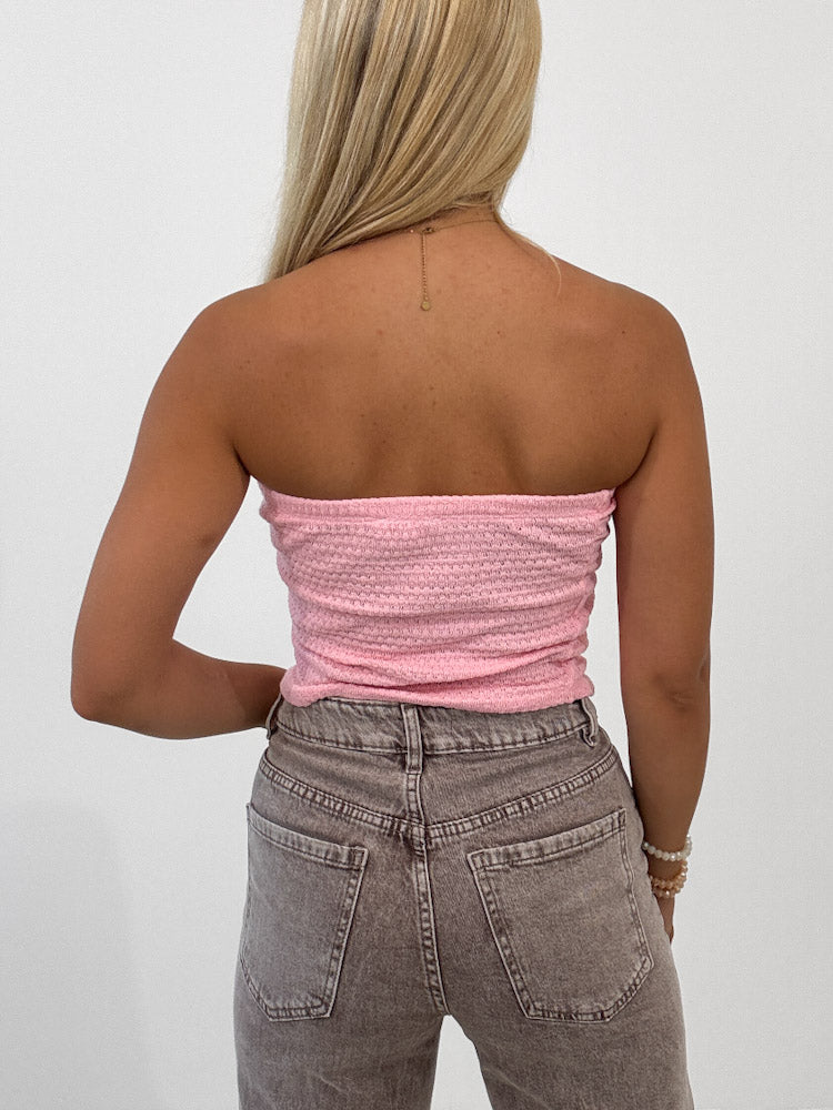 "Nizza" Tube Top aus Baumwollle - rosa