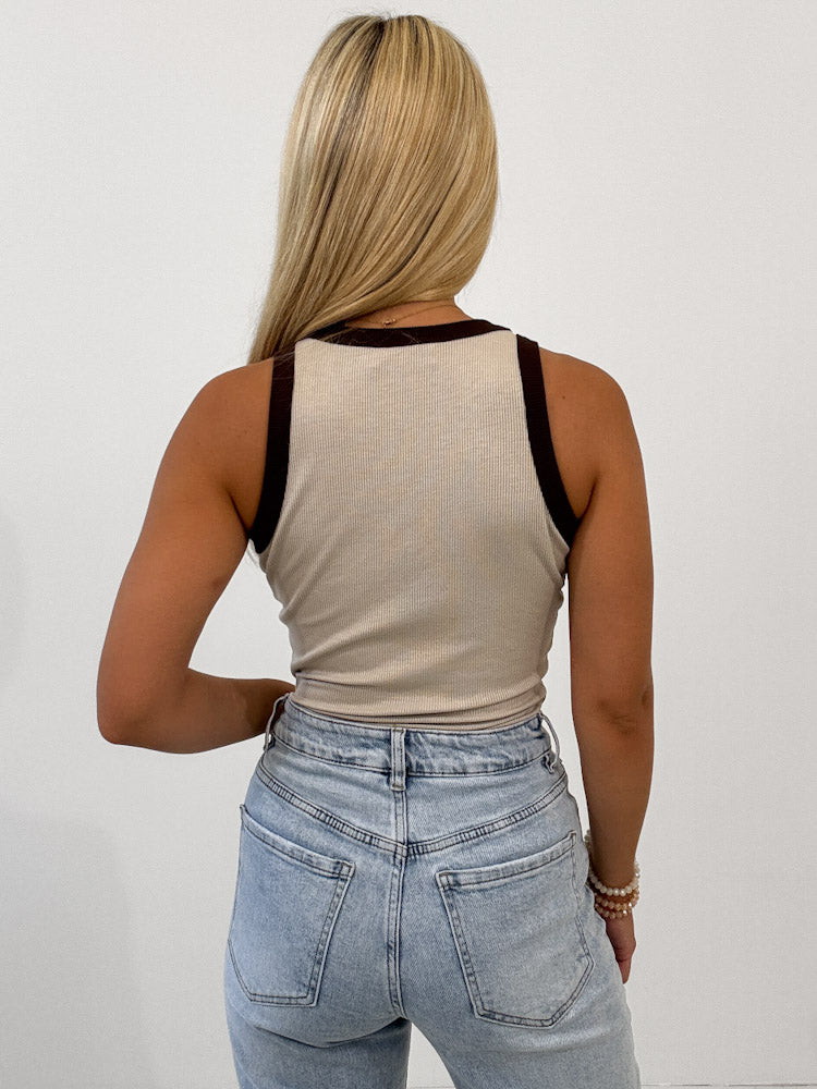 "Denia Ringer Top" weiches Top aus Bambus - beige/braun