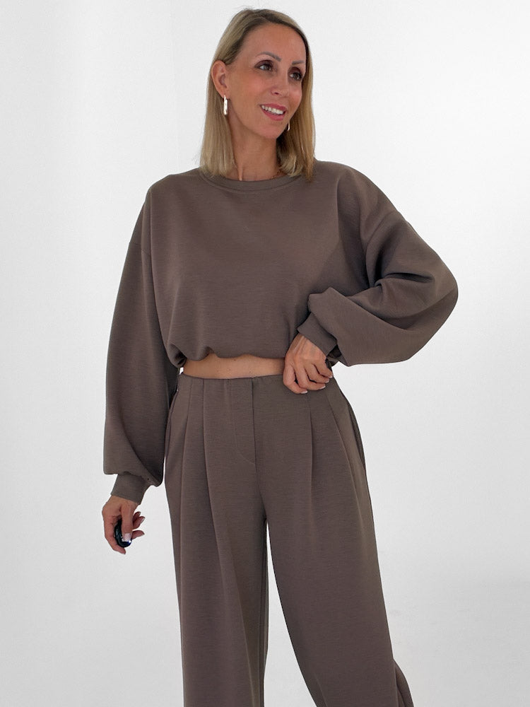 "Pari Pulli" weicher Pullover aus Butterstoff - mocca