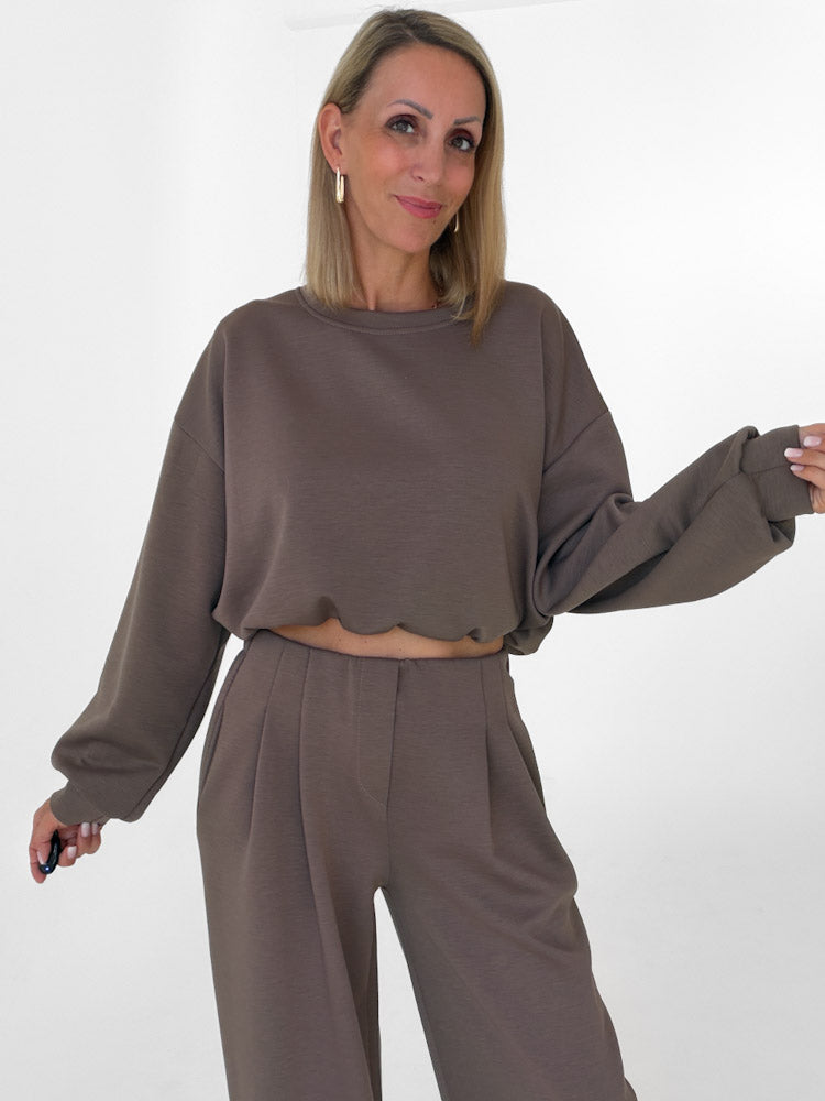"Pari Pulli" weicher Pullover aus Butterstoff - mocca