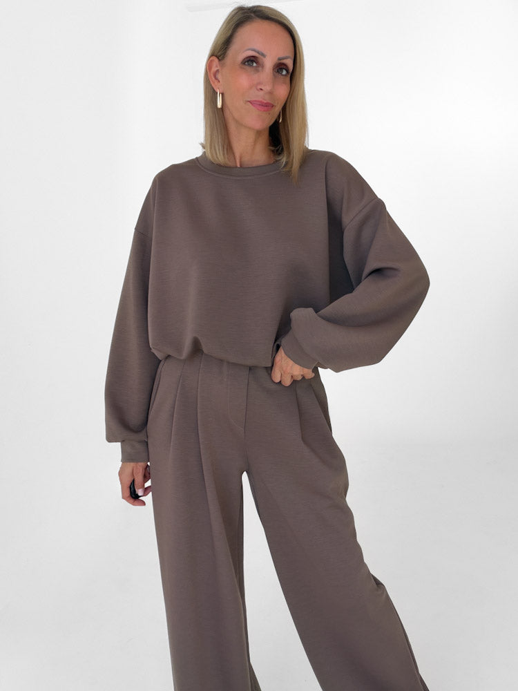 "Pari Pulli" weicher Pullover aus Butterstoff - mocca