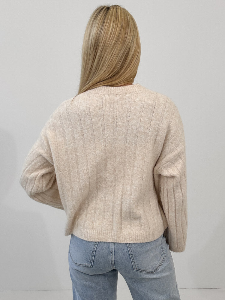 "Marbella" weicher Cardigan aus Lana Wolle - creme