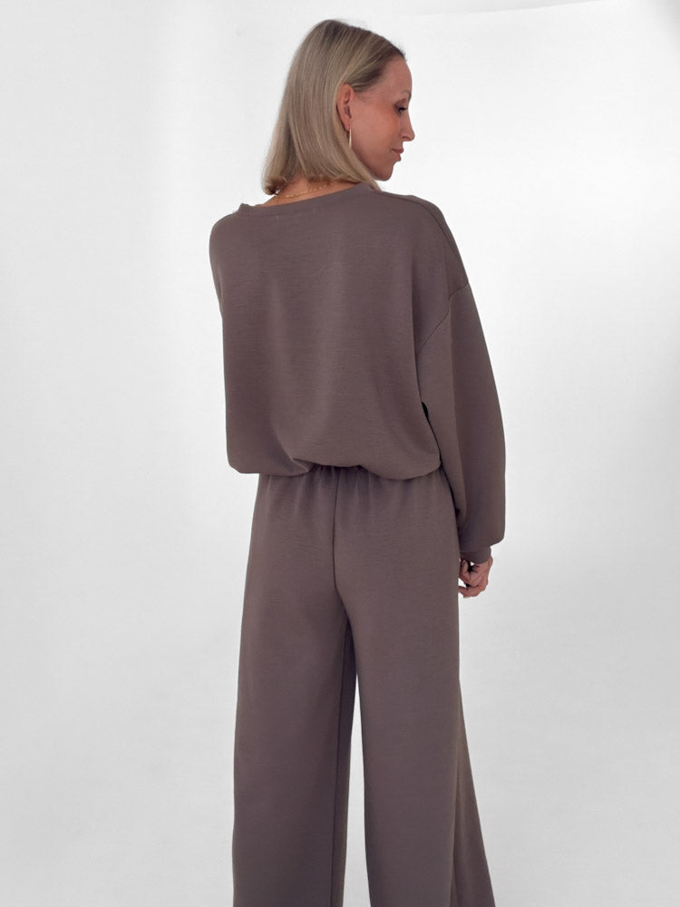 "Pari Pulli" weicher Pullover aus Butterstoff - mocca