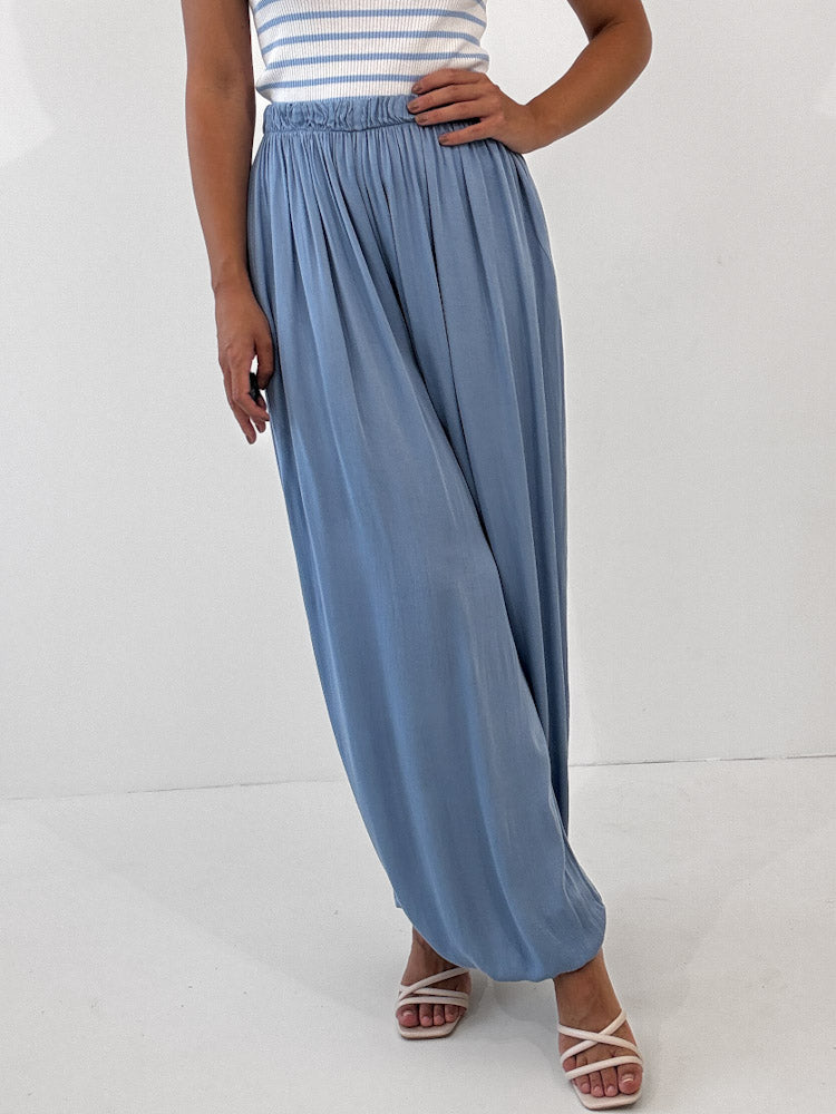 "Parga" weiche Pumphose aus Viscose - jeansblau