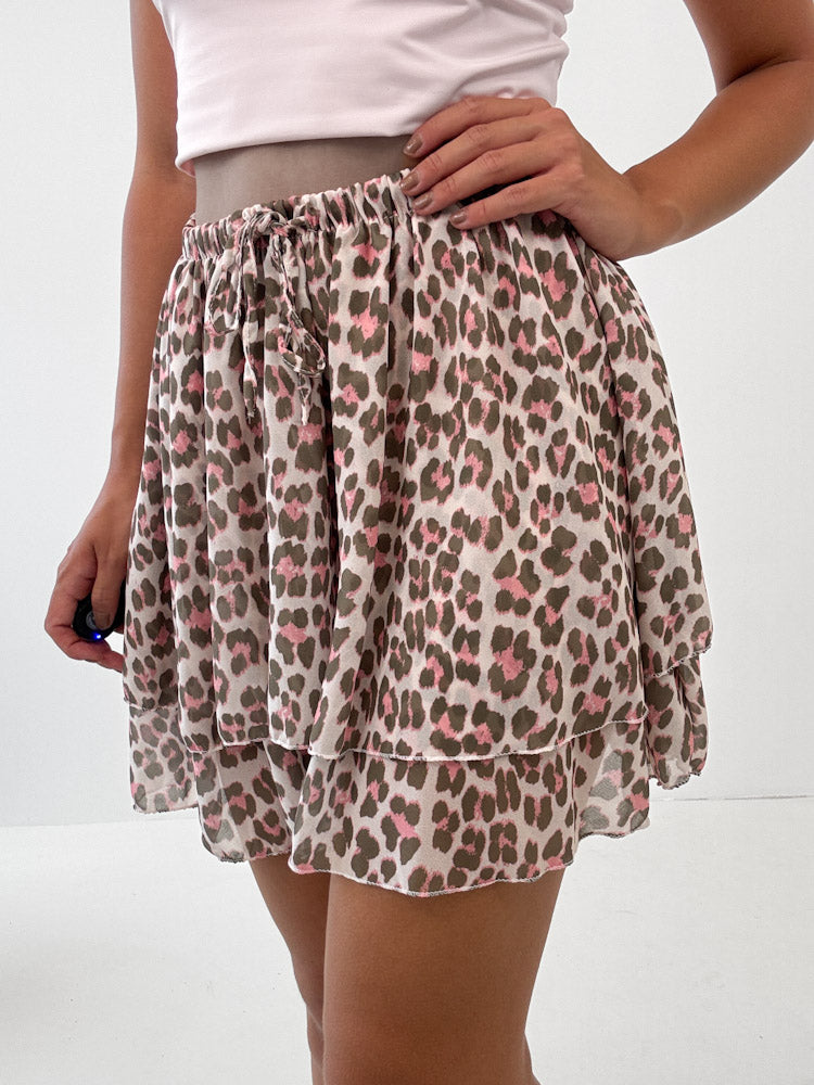 "Bella Skort Leo" weicher Hosenrock - khaki/rosa