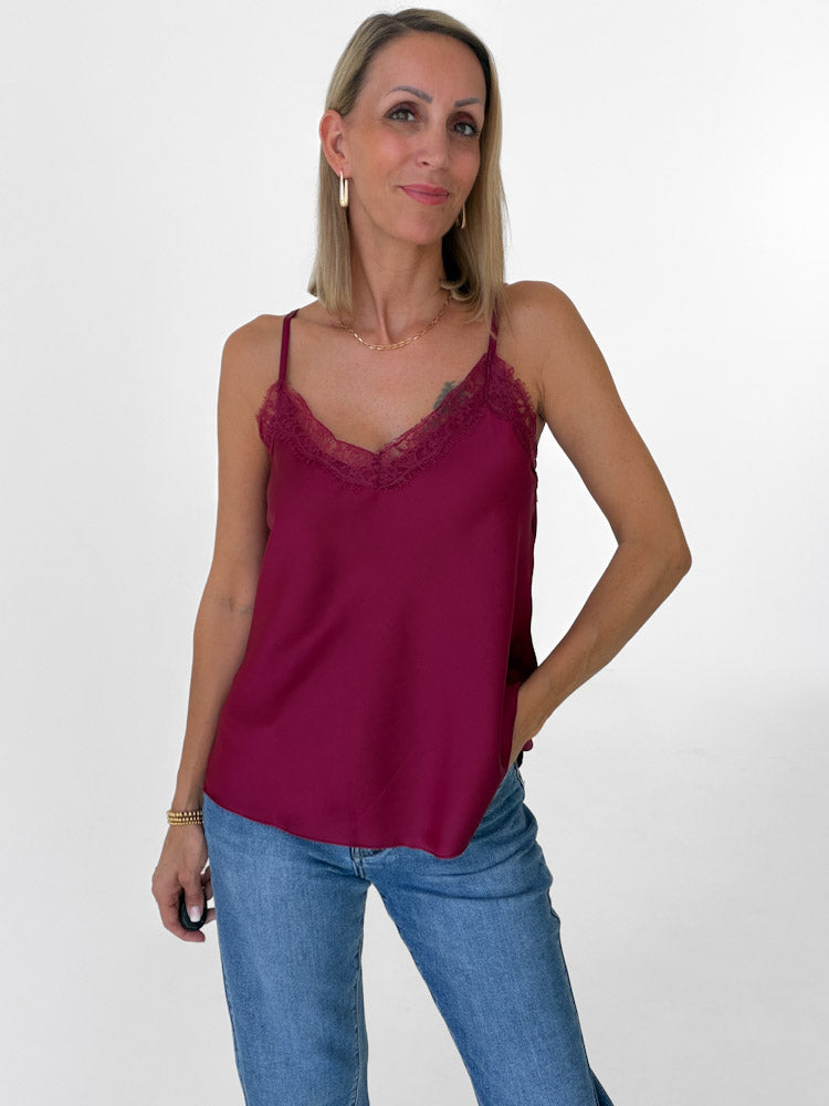 Lace Top mit weicher Spitze - bordeaux