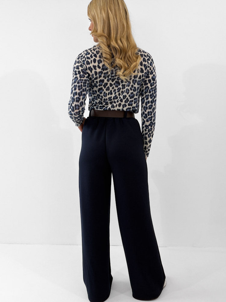 "Pari" elastische Hose aus Viskose  - navy blau