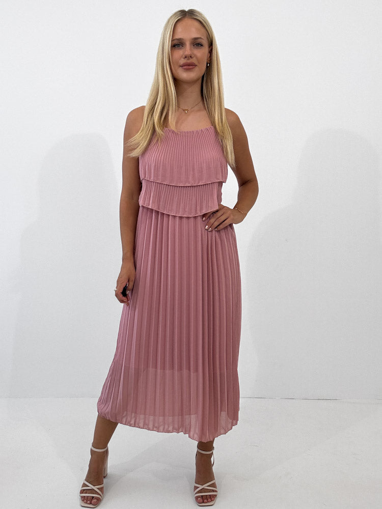 "Milano 2.0" Plissee Kleid - rosa